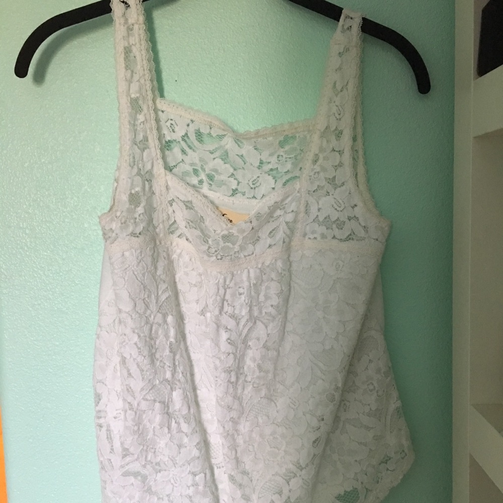 White lace tank